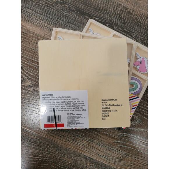 Unicorn Tic Tac Toe Wooden Girls‎ Toys Game #7 - Picture 2 of 2